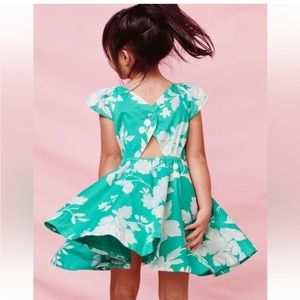 Tea Collection || Green and White Flower Swing Dress